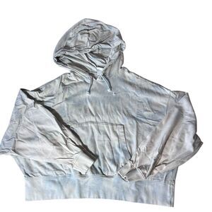 Nike Tie Dye Oversized Cropped Hoodie Women’s XS Gray Blue Boxy Pullover Sporty‎